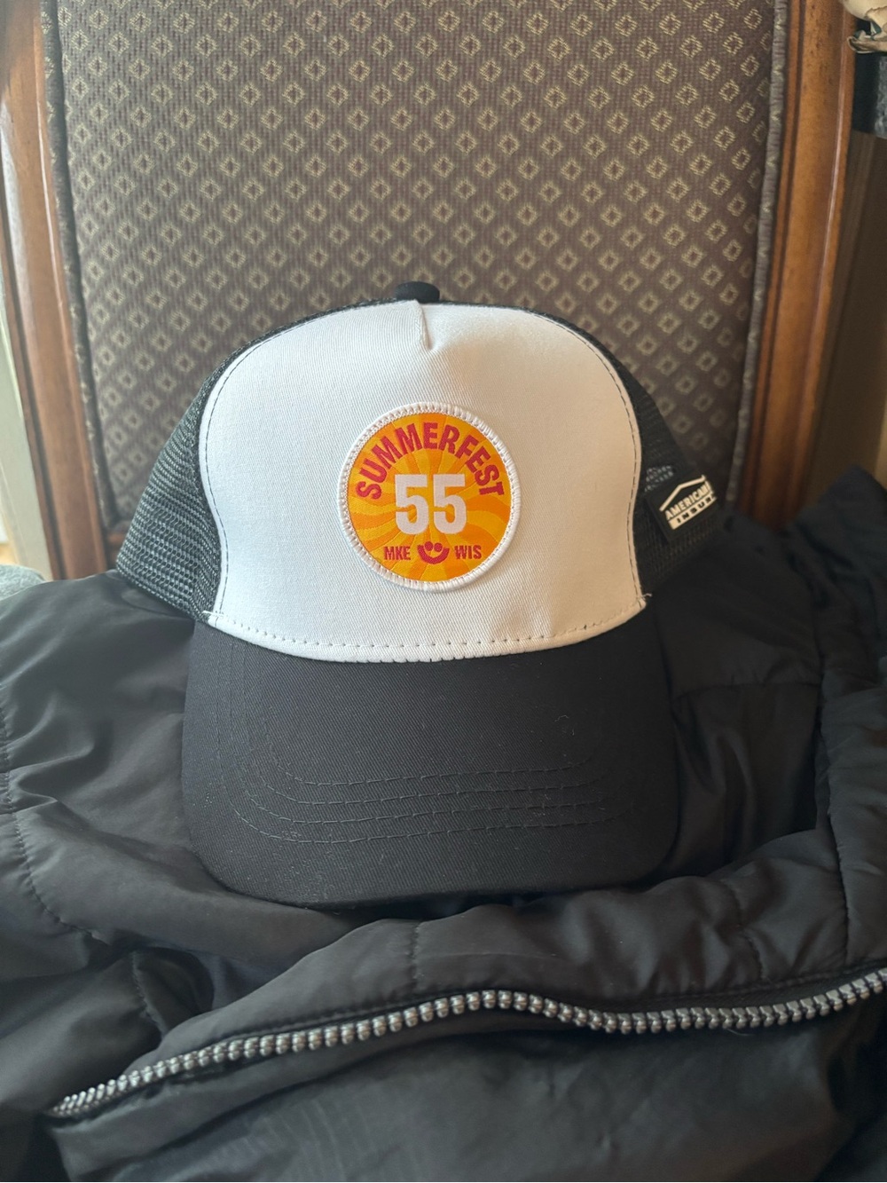 Summerfest 55 Patch Trucker Hat - White & Black with Yellow Patch